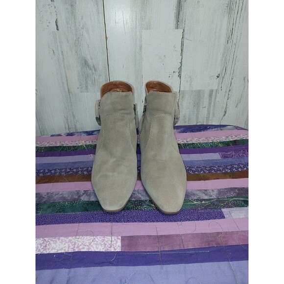 Aquatalia Fiamma Leather Suede Water Resistant Taupe Sz 9 Ankle Boots - Picture 3 of 12
